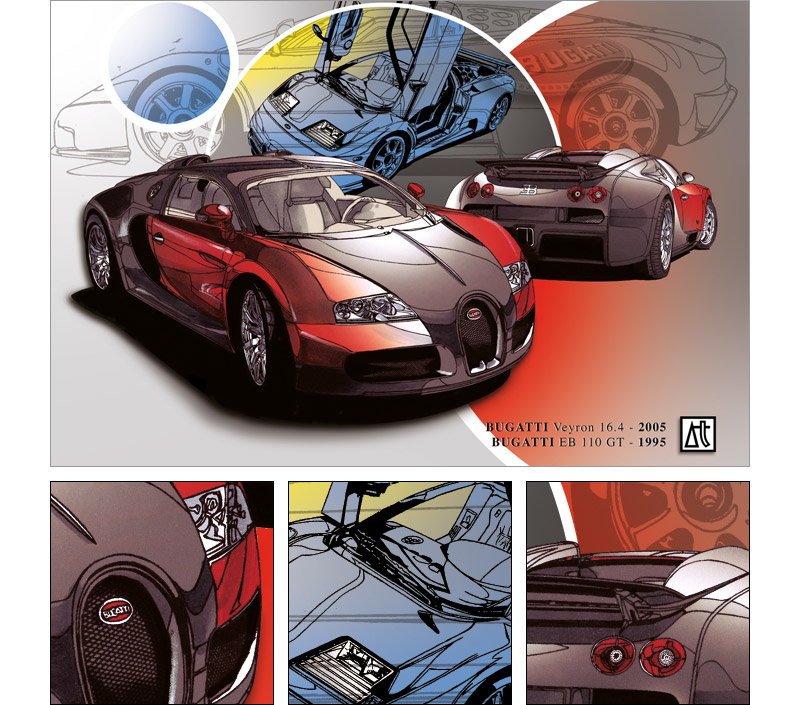 Artwork "Bugatti" mit Detailansichten
