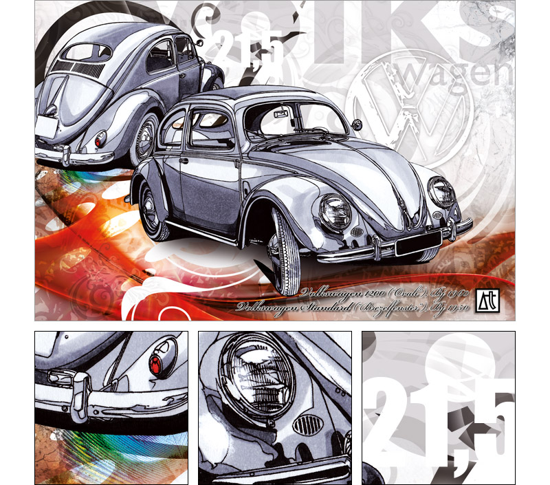 Artwork "Volkswagen" mit Detailansichten