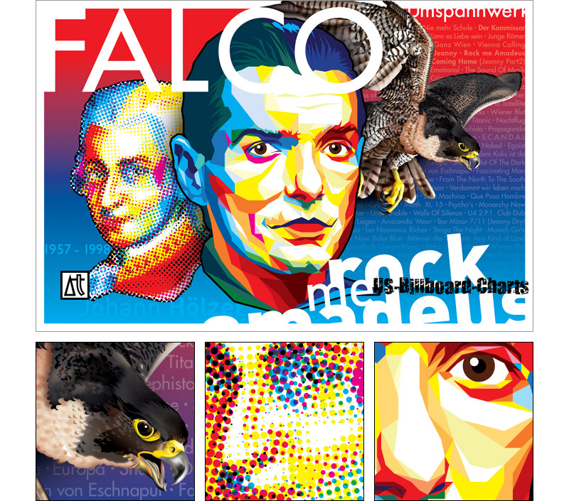 Artwork "Rock me Falco" mit Detailansichten